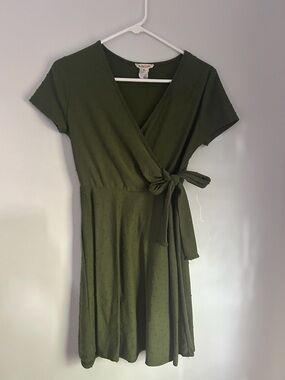 Rolla Coster Olive Green Wrap Mini Dress